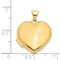 14K Gold Plain Heart Locket Photo Pendant Jewelry 22.9mm x 18.1mm